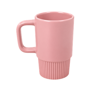 TAZA, CERÁMICA, ROSADO, 16 oz, para carro  , sin tapa, sin recubrimiento, acabado mate.