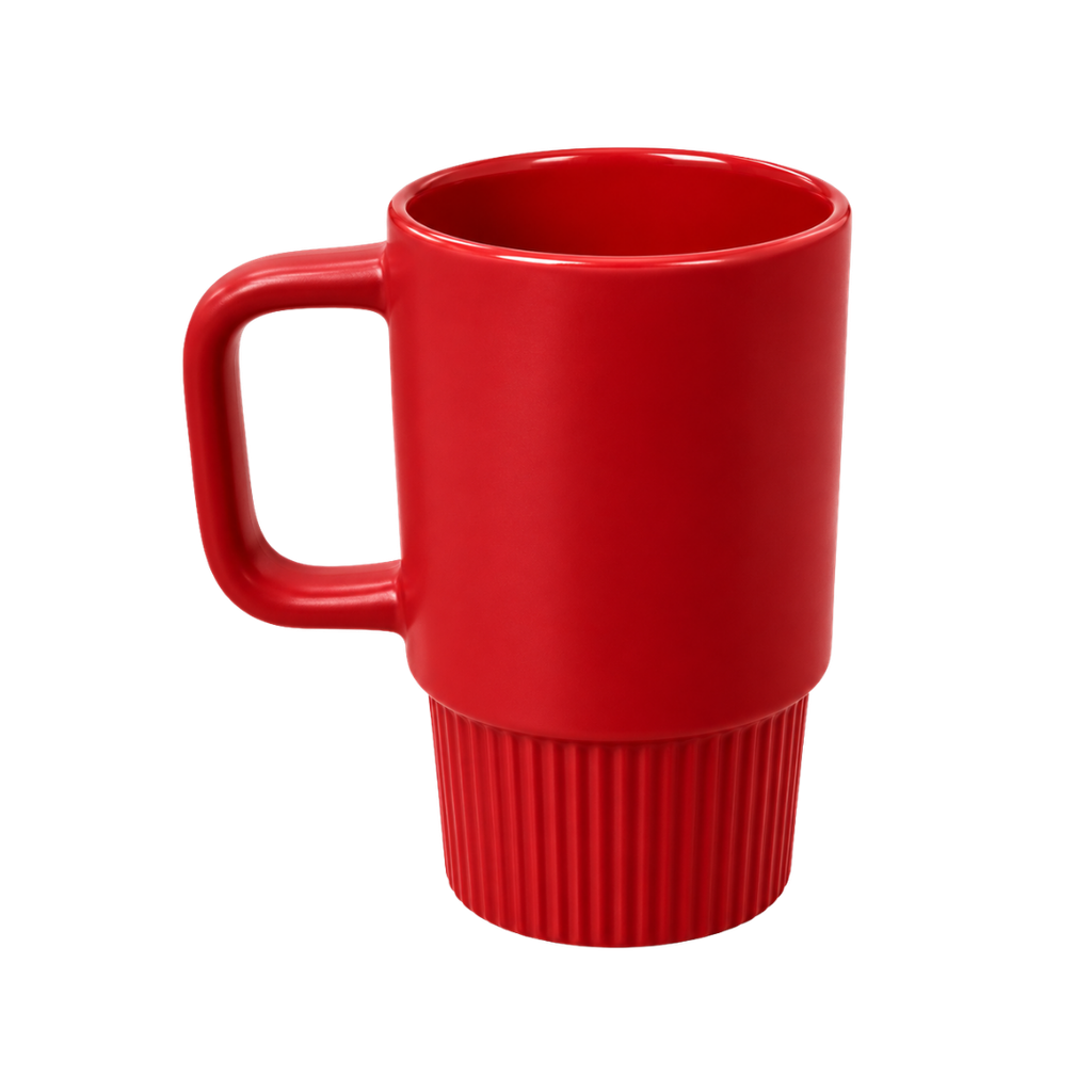 [H590118] TAZA, CERÁMICA, ROJO, 16 oz, para carro  , sin tapa, sin recubrimiento, acabado mate.