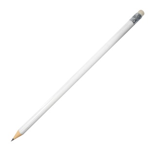 lapiz, madera, blanco, 19 centimetros, con borrador