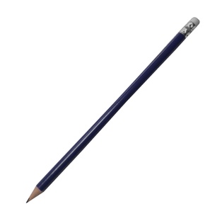 lapiz, madera, azul marino, 19 centimetros, con borrador