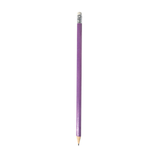 lapiz, madera, morado, 19 centimetros, con borrador