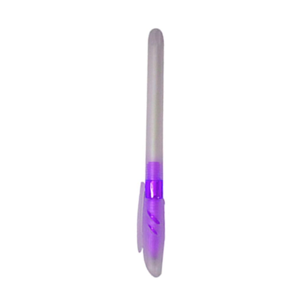 [P286011] lapiceros, plástico, morado, 12.5 centimetros, nevado con tapon