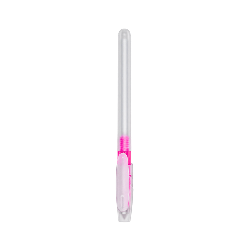 [P286012] lapiceros, plástico, fucsia, 12.5 centimetros, nevado con tapon