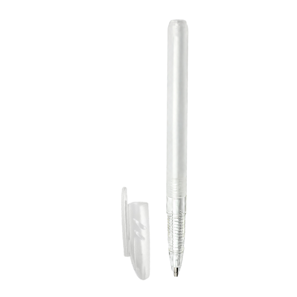 [P286036] lapiceros, plástico, blanco, 12.5 centimetros, nevado con tapon