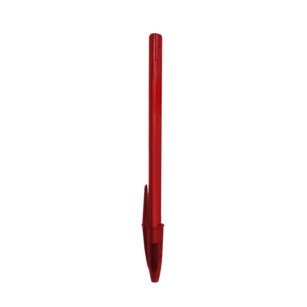 [P280667] lapiceros, plástico, rojo, 14.5 centimetros, alfa con cuerpo translucido