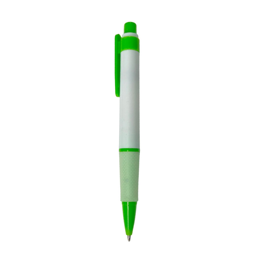 [P280185] lapiceros, plástico, verde limón, 13.4 centimetros, brumos con goma antideslizante