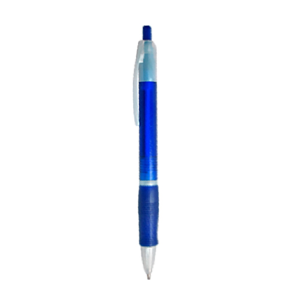 [P280414] lapiceros, plástico, azul reflex, 14.5 centimetros, translúcido con goma antideslizante