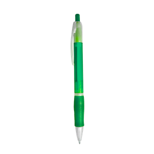 lapiceros, plástico, verde, 14.5 centimetros, translúcido con goma antideslizante