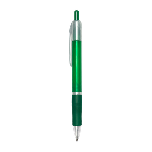 lapiceros, plástico, verde, 14.5 centimetros, translúcido con goma antideslizante