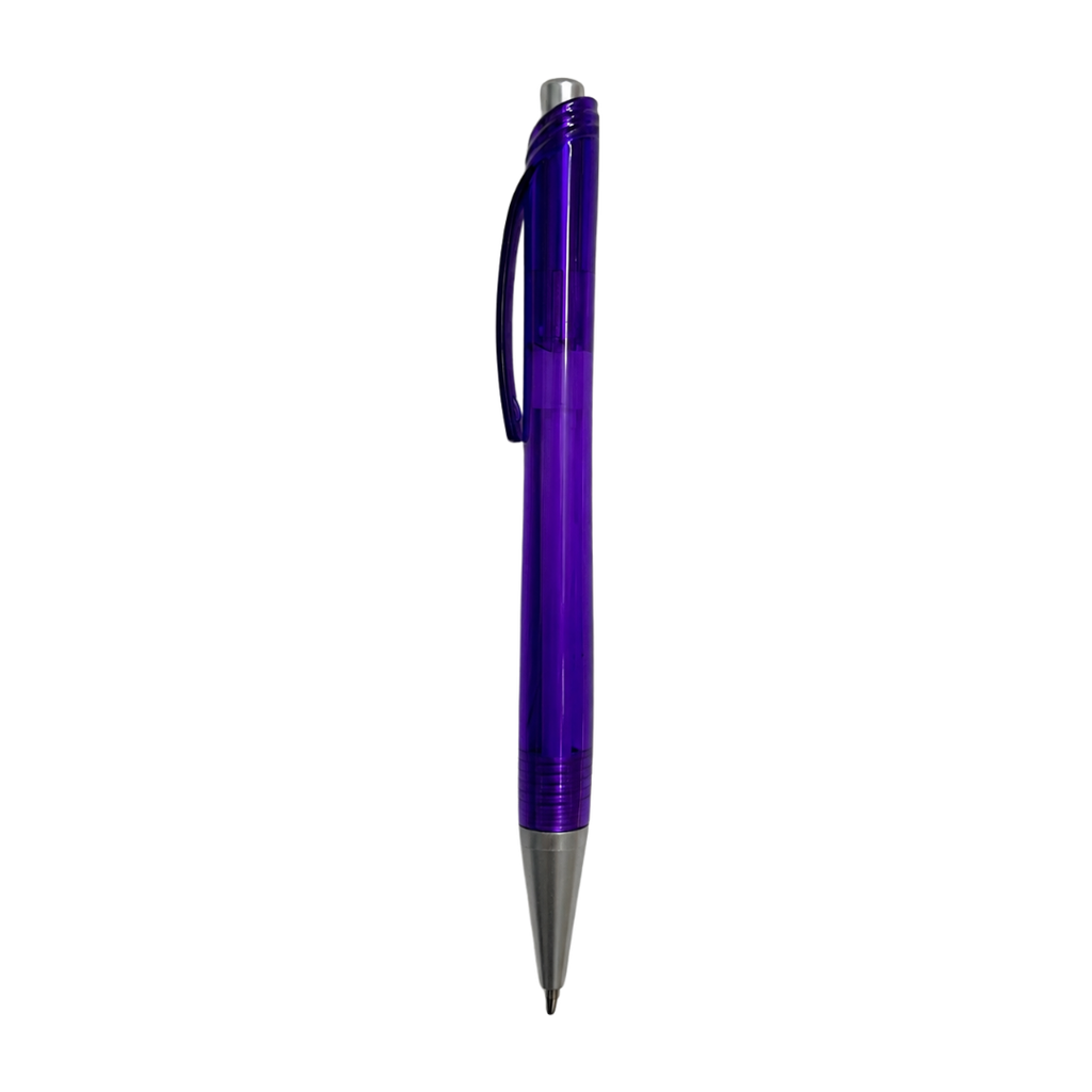 [P280474] lapiceros, plástico, morado, 14 centimetros, cristal
