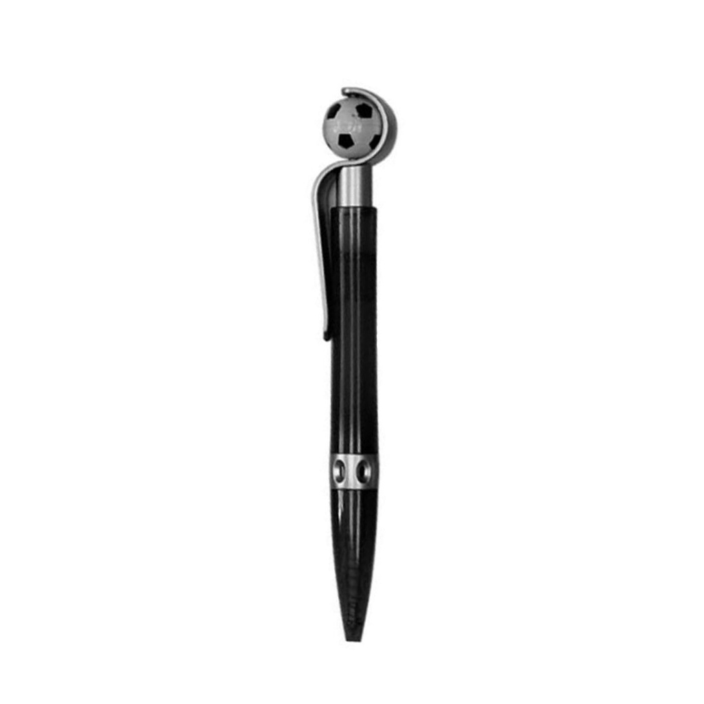 [P280695] lapiceros, plástico, negro,  nd, con clip plateado y pelota