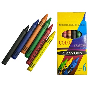caja de 6 crayones, cera, surtido, 4.8*8.2 centimetros,