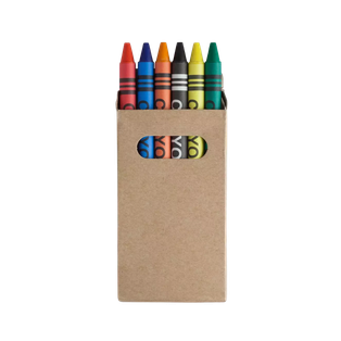 caja de 6 crayones, cera, surtido, 4.8*8.2 centimetros,
