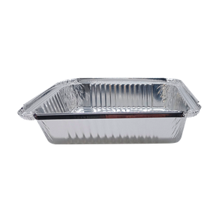 recipiente, aluminio, plateado, 21*14.5*4.2 centimetros, rectangular con tapa