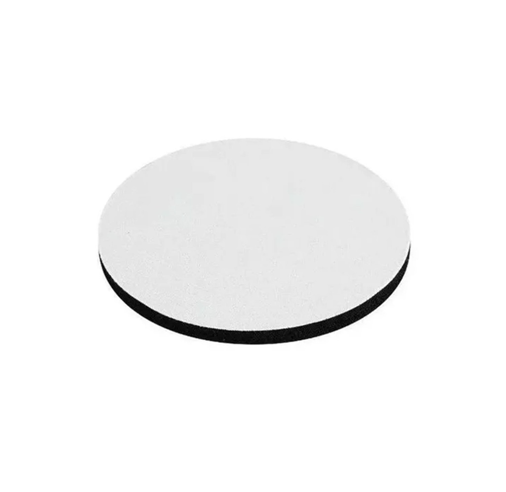 [P250660] posa vasos redondos, goma y tela, blanco, 10 centimetros, ,