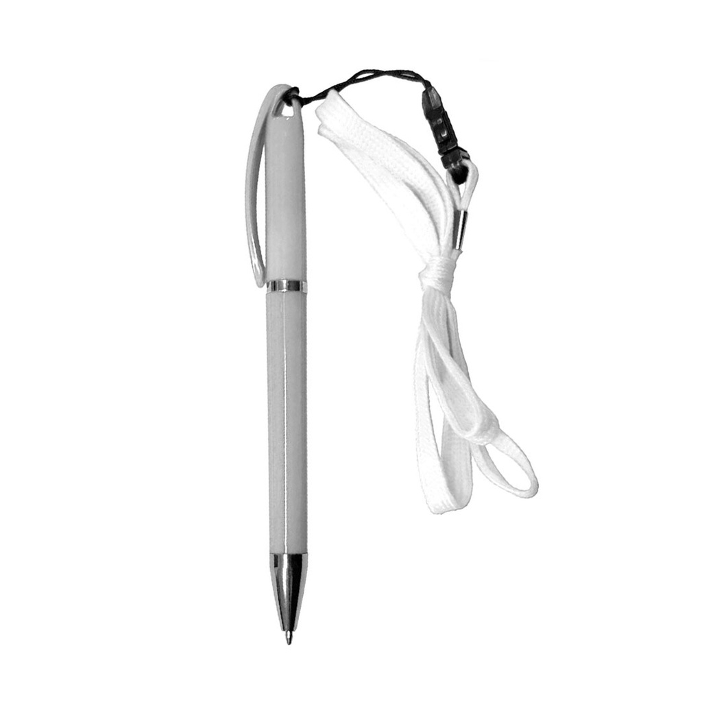 [P280641] lapiceros, plástico, blanco,  nd, delta con pita