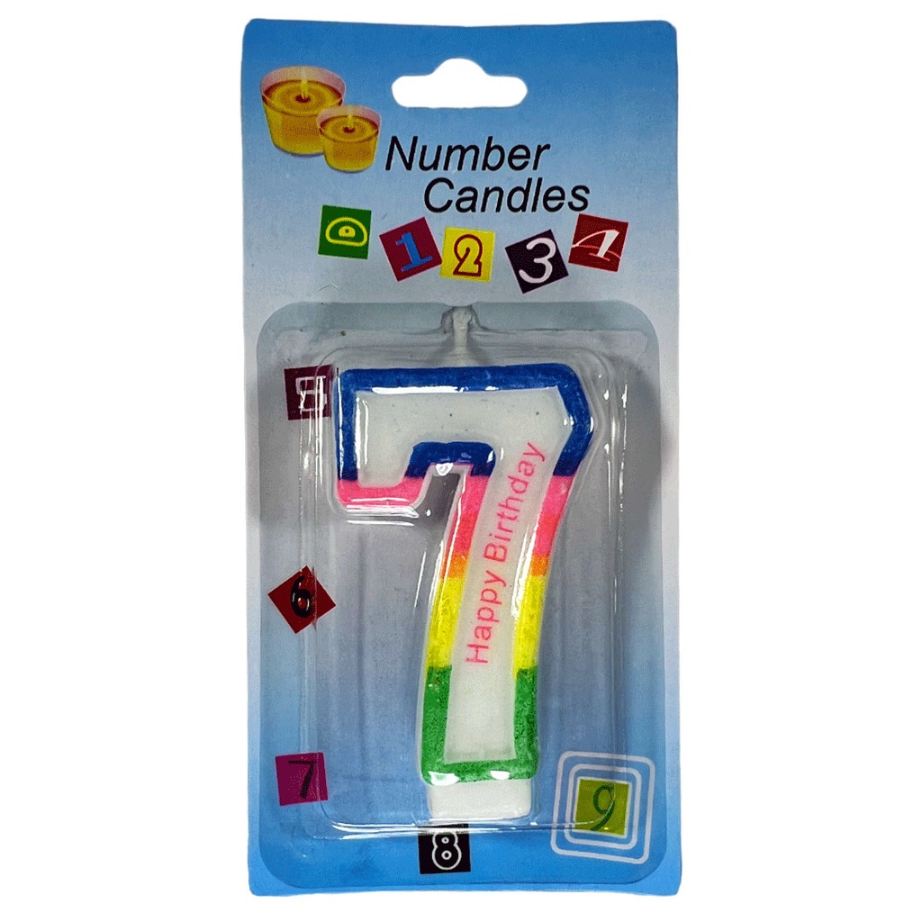 [F410160] candela party orilla, , color arcoiris,  , numero 7