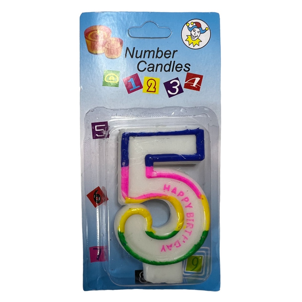 [F410158] candela party orilla, , color arcoiris,  , numero 5