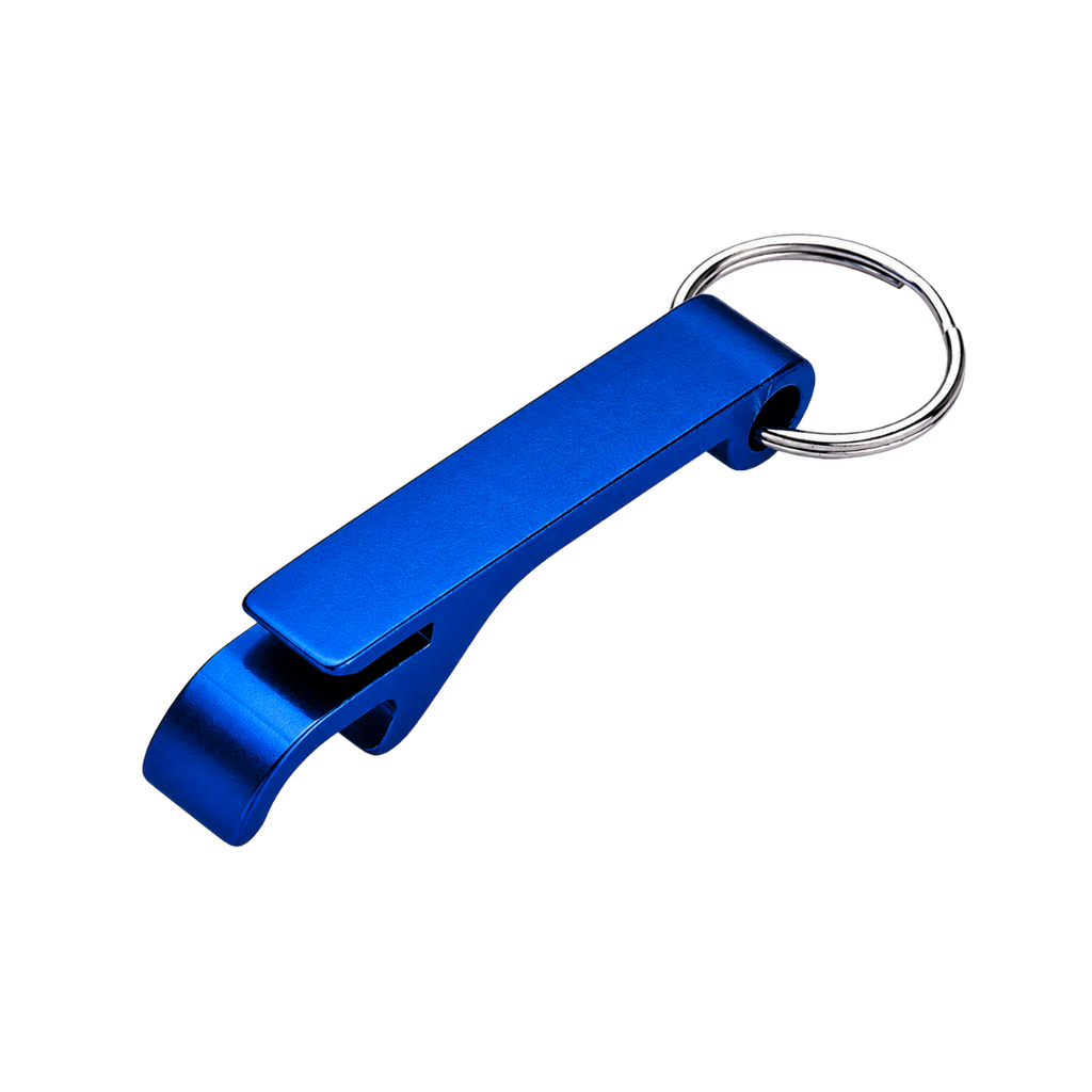[P240752] llavero destapador, aluminio, azul reflex, 10*64*2 mm , tipo garra