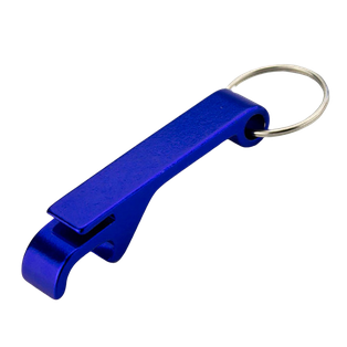 llavero destapador, aluminio, azul reflex, 10*64*2 mm , tipo garra
