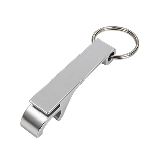 llavero destapador, aluminio, plateado, 10*64*2 mm , tipo garra