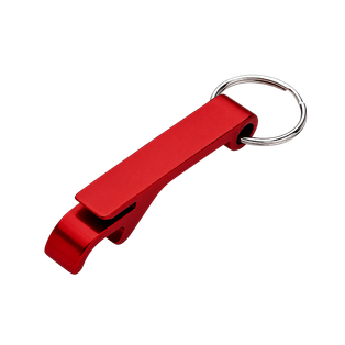 llavero destapador, aluminio, rojo, 10*64*2 mm , tipo garra