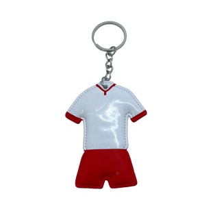 llaveros, pvc, rojo, 6*13cm centimetros, en forma de camisa, blanca