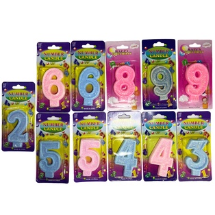 vela de numeros llenos 7.50 cm*5 cm