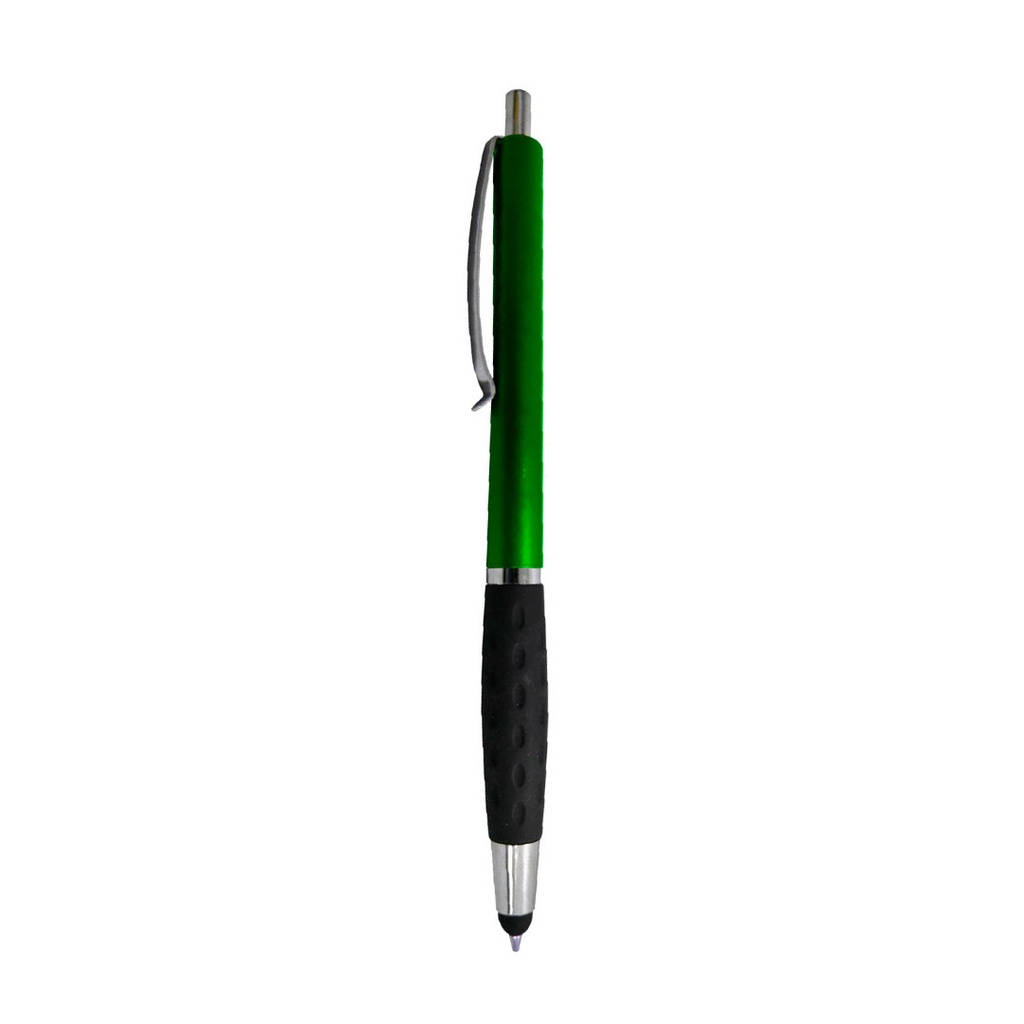 [P280400] lapiceros, aluminio, verde,  nd, con touch y goma antideslizante