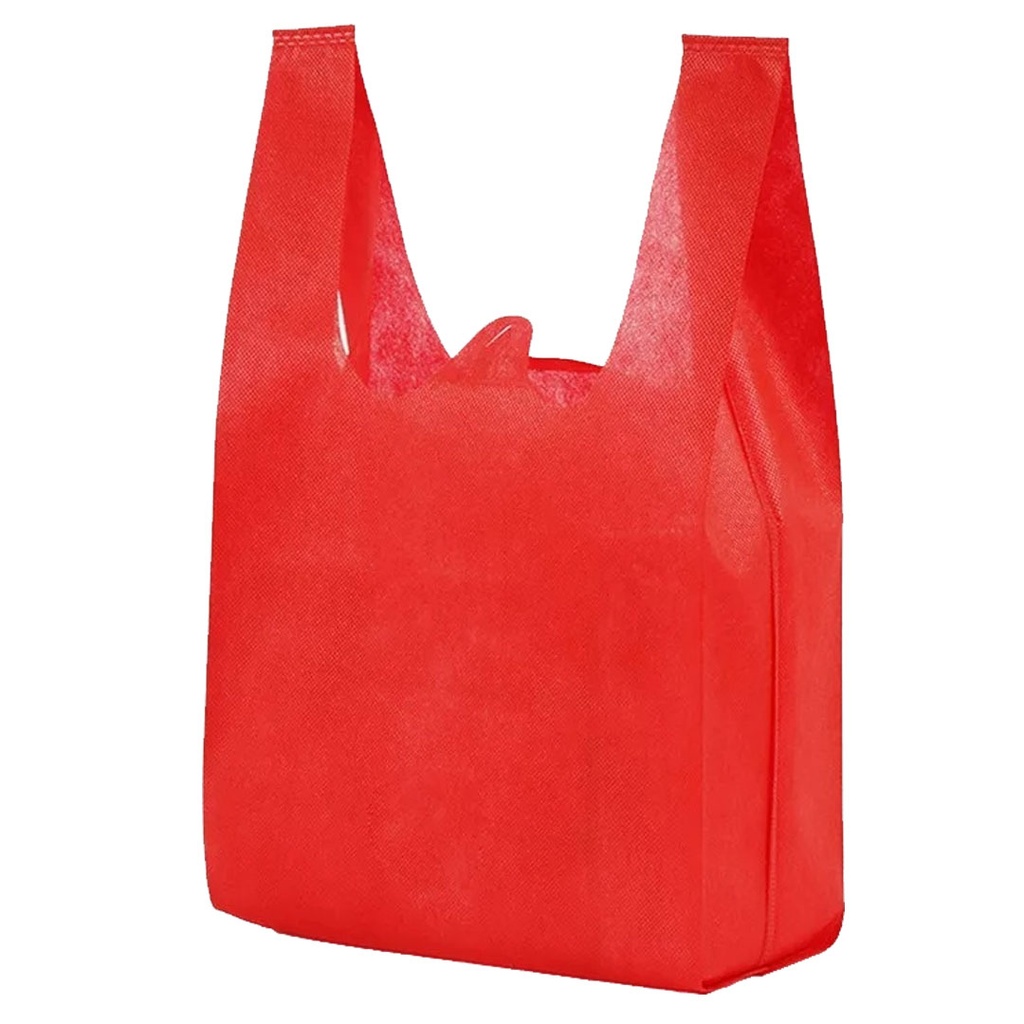 [P294144] bolsa gabacha, tela ecológica, rojo, sellada 36*60*16 , cm 40 gsm