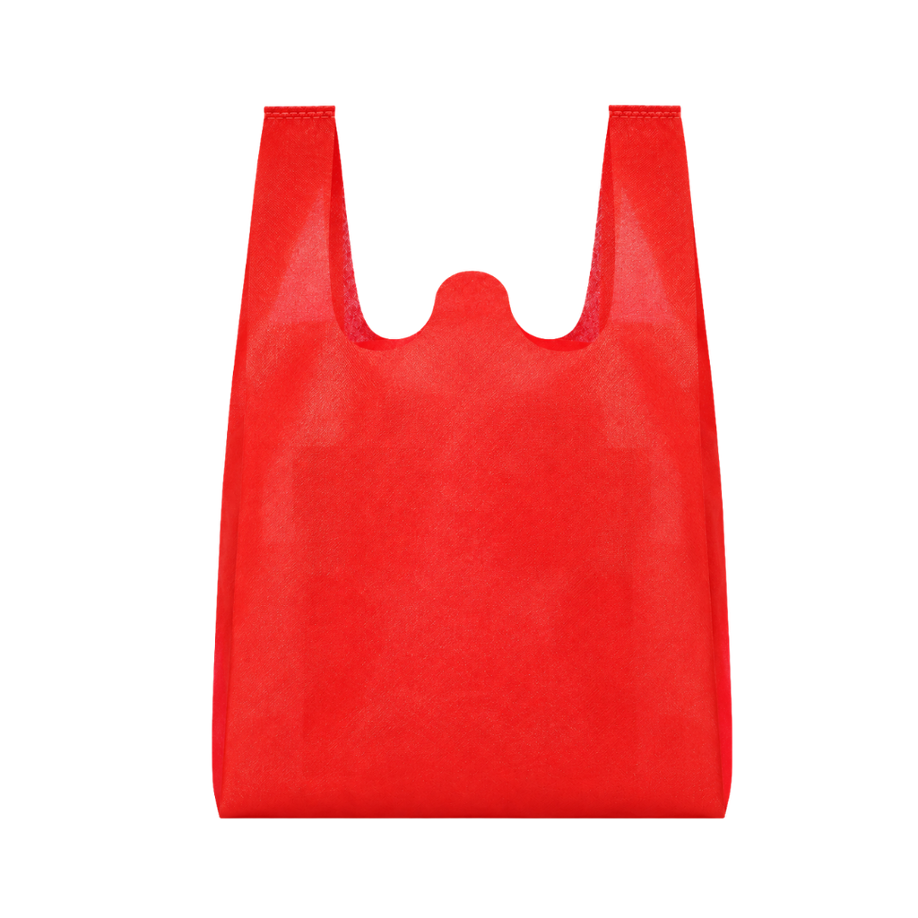 [P294144] bolsa gabacha, tela ecológica, rojo, sellada 36*60*16 , cm 40 gsm