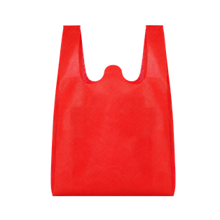 bolsa gabacha, tela ecológica, rojo, sellada 36*60*16 , cm 40 gsm