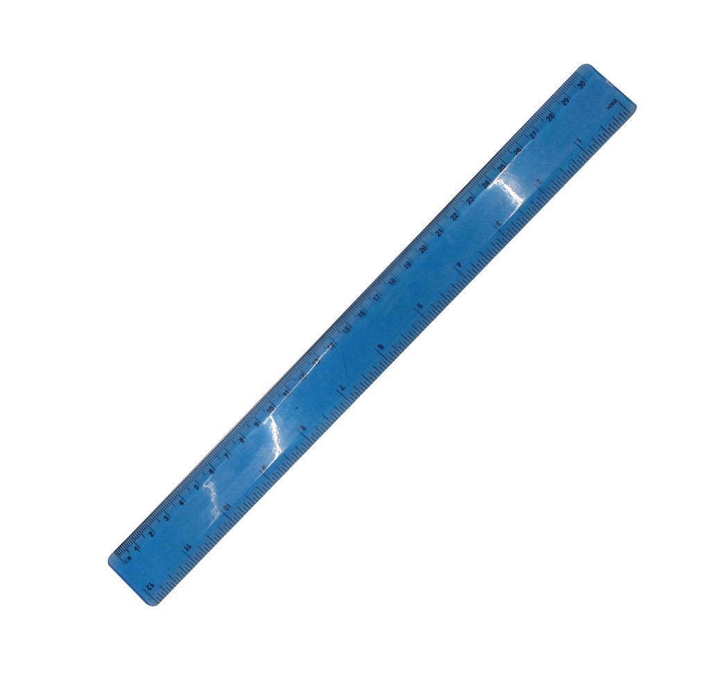 [P240495] regla, plástico, azul, 30 centimetros, flexible,