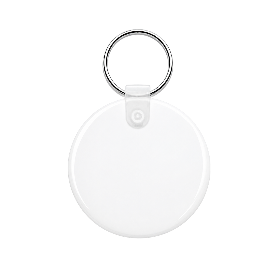 [P240110] llavero redondo, pvc, blanco, 5*03 centimetros, de grosor