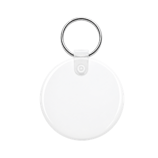 llavero redondo, pvc, blanco, 5*03 centimetros, de grosor