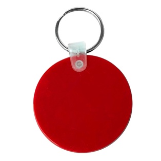 llavero redondo, pvc, rojo, 5*0.3 centimetros, de grosor