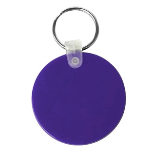 llavero redondo, pvc, purpura, 5 cm * 0.3 cm , de grosor,