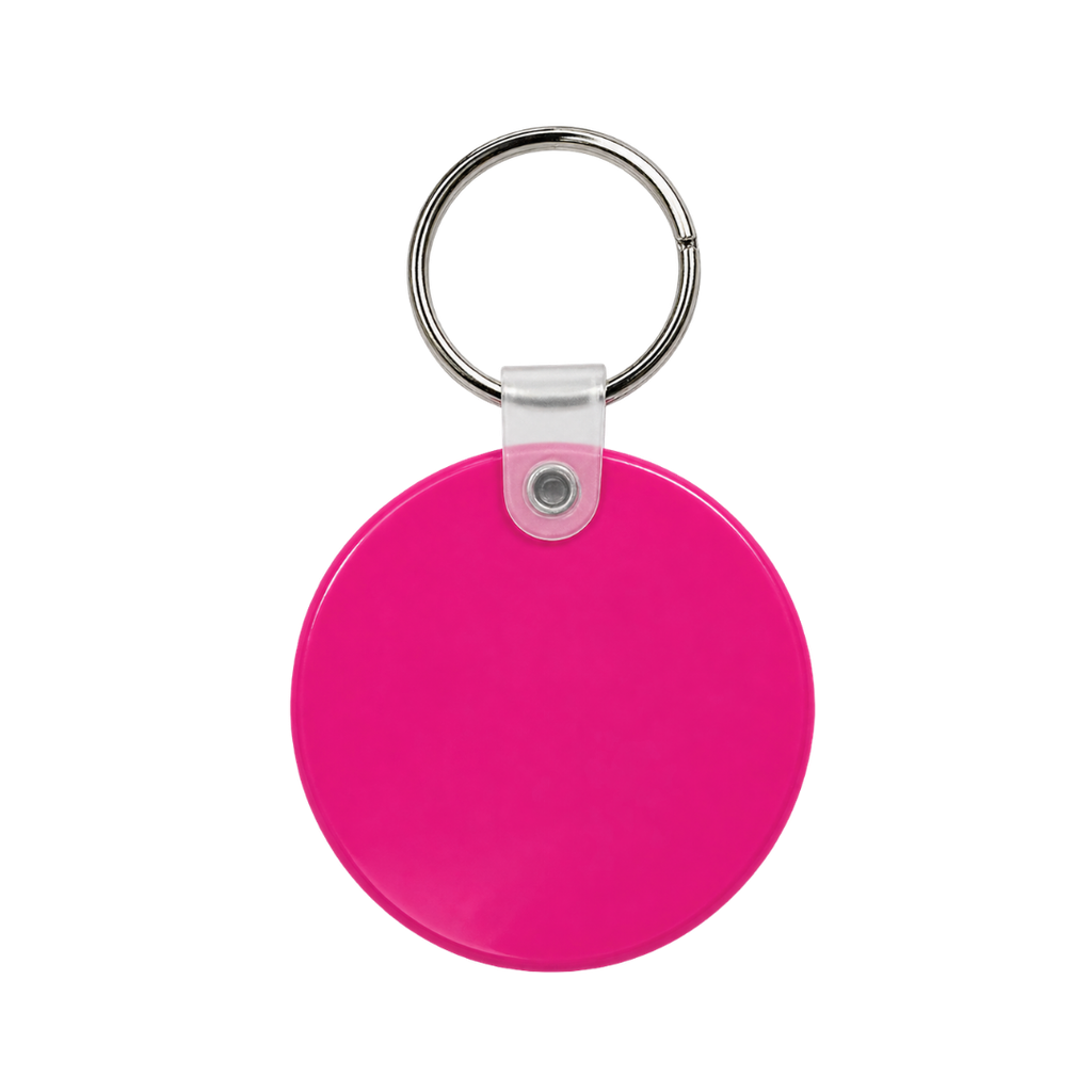[P265958] llavero redondo, pvc, fucsia, 5 cm * 0.3 cm , de grosor