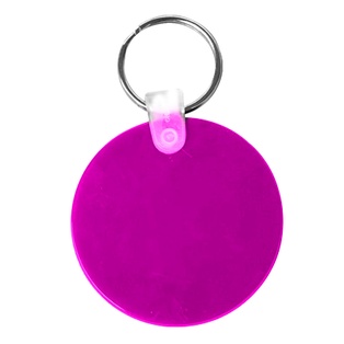 llavero redondo, pvc, fucsia, 5 cm * 0.3 cm , de grosor