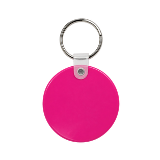 llavero redondo, pvc, fucsia, 5 cm * 0.3 cm , de grosor