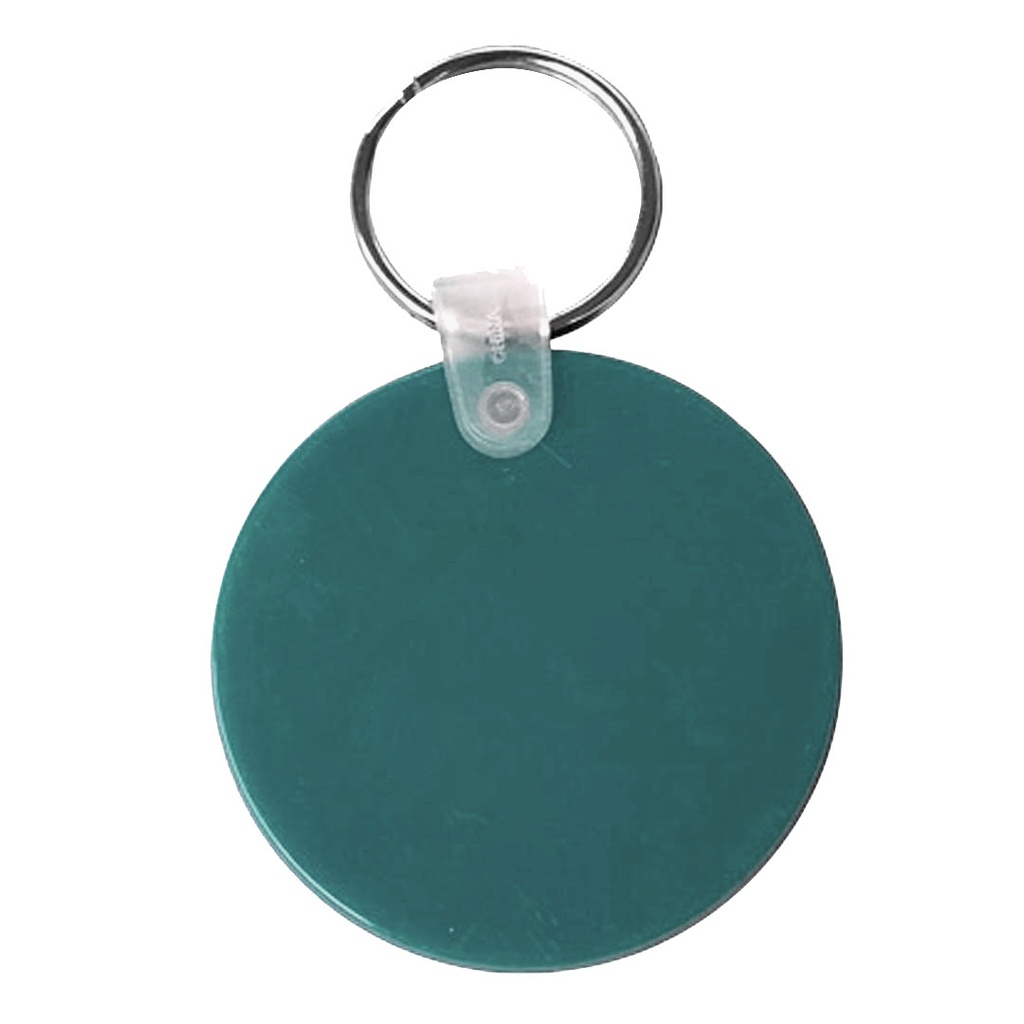 [P280525] llavero redondo, pvc, verde, 5*0.3 centimetros, de grosor