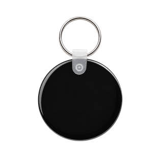 llavero redondo, pvc, negro, 5*0.3 centimetros, de grosor