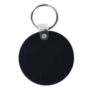 llavero redondo, pvc, negro, 5*0.3 centimetros, de grosor