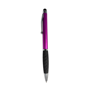 lapiceros, plástico, fucsia, 13.5 centimetros, con touch y goma antideslizante