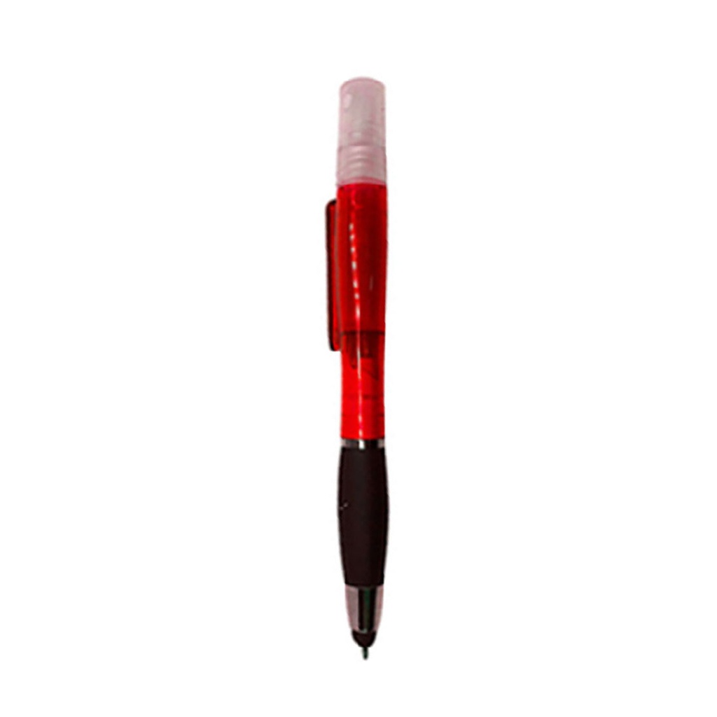 [P285919] lapiceros, plástico, rojo, atom con spray , touch y goma antideslizante
