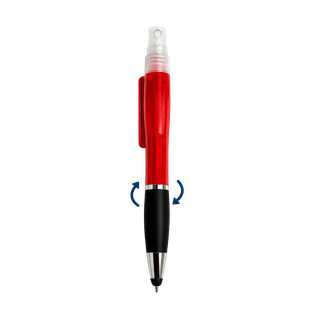 lapiceros, plástico, rojo, atom con spray , touch y goma antideslizante