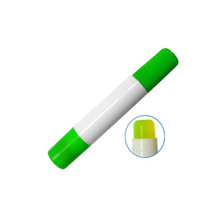 resaltador gel amarillo tapa verde