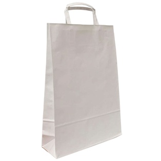 bolsa, papel, blanco, 22*10*42 centimetros,
