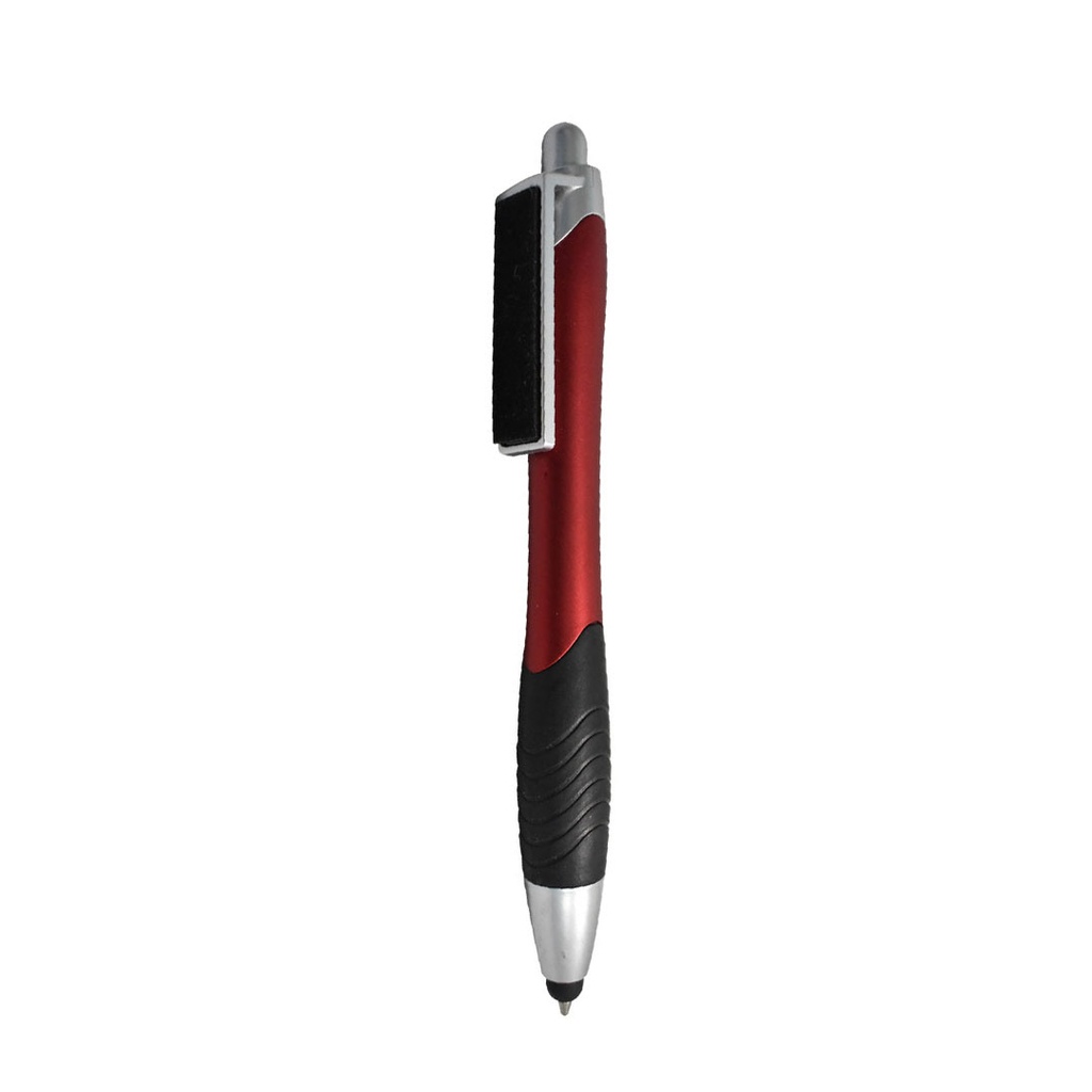 [P280585] lapiceros, plástico, rojo, 14 centimetros, con touch y limpiador de pantallas