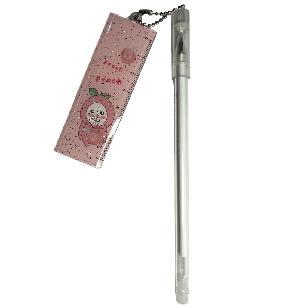 [E380266] lapicero con regla plastico 16.5cm
